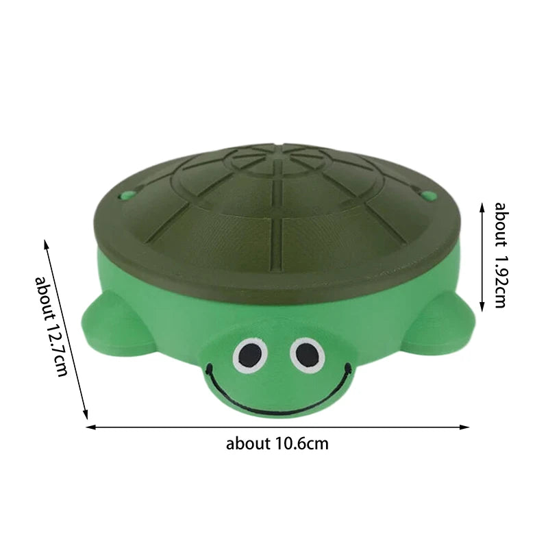 Portable turtle sandbox children's beach toy cute green turtle shaped plastic sand basin can be used to hold sand without tools
