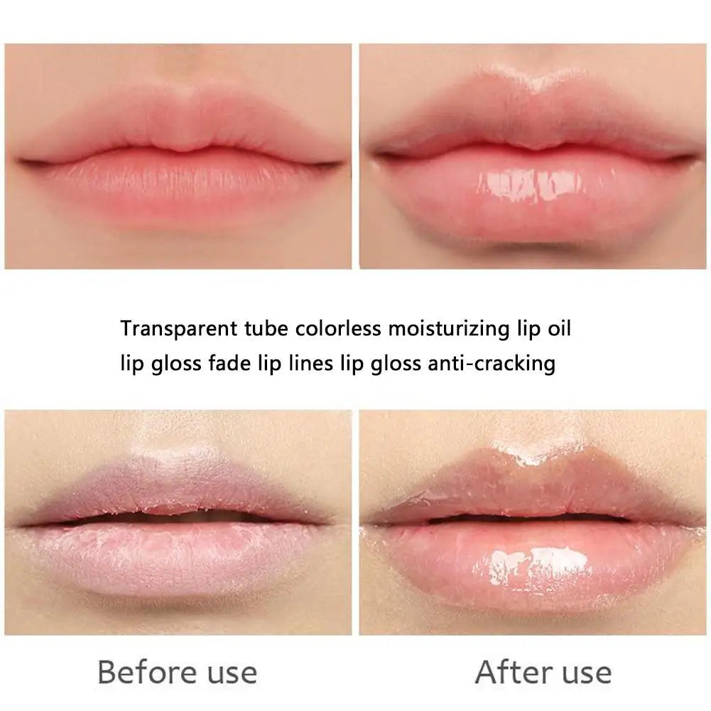 Transparent hose colorless lip oil lip moisturizing gloss fade lip lines lip gloss anti dry cracking 18ML Lip Care Oil