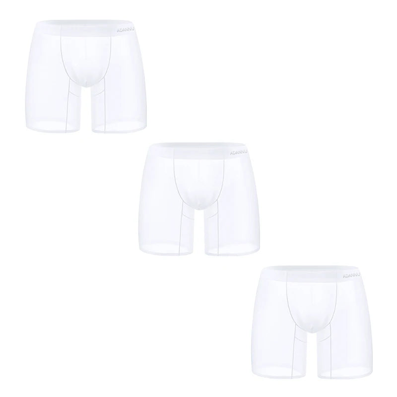 1/2/3 PCS Men's Ice Silk Boxers Transparent 0.01 Ultra-thin Fabric See Through Seamless Underwear antibacterial Boxer Shorts