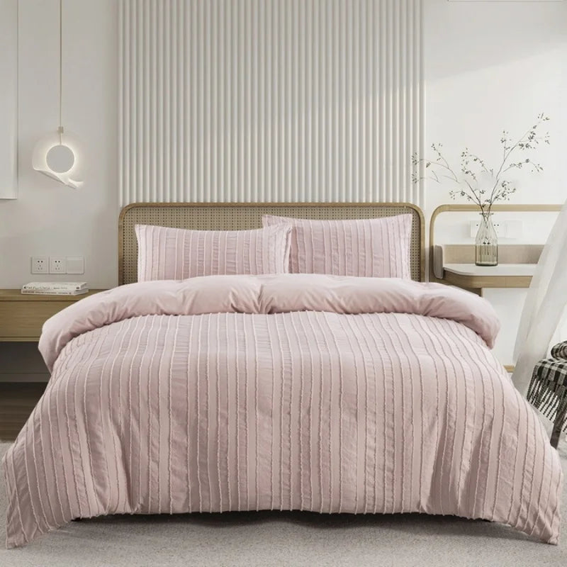 2/3pcs Duvet Cover Set,Tufted Geometric Comforter Cover +Pillowcas Boho Bed Set Soft Lightweight Bedding Set for All Seasons