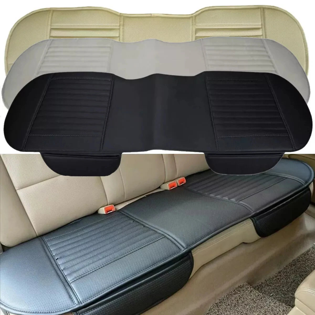PU Leather Car Seat Cover Universal Vehicle Seat Cushion Anti Slip Chair Protector Mat Waterproof Sweatproof Surface