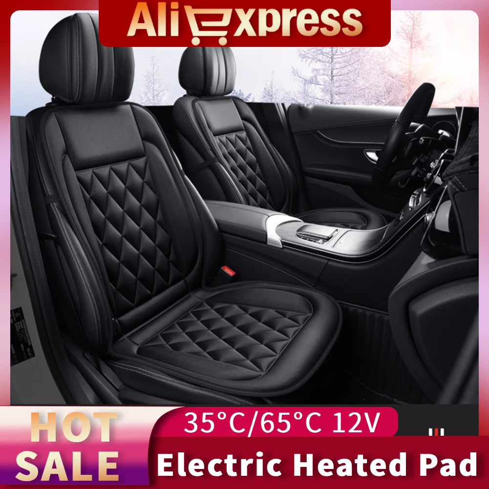 Winter Car Seat Warmer Cover 2 Gear Adjustable 12V Heating Electric Car Seat Cushion Non-slip Breathable Auto Interior Accessory