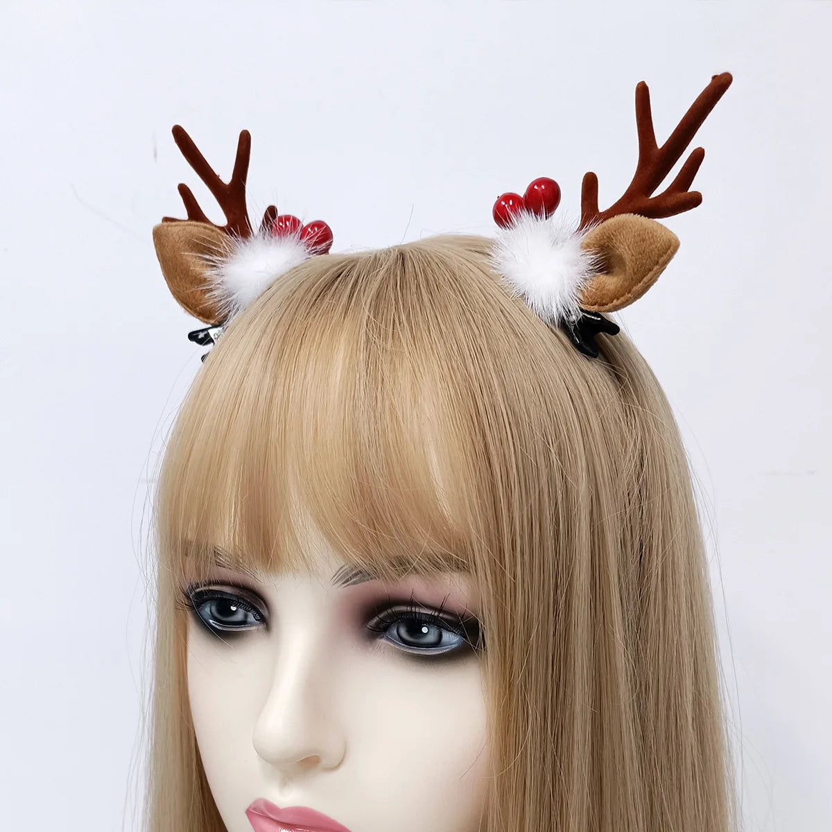 2/4/6/10 Pairs Christmas Elk Ear Hair Clip Women Girl Santa Snowman Hairpin Xmas Party Barrettes For Kids Cosplay Headwear