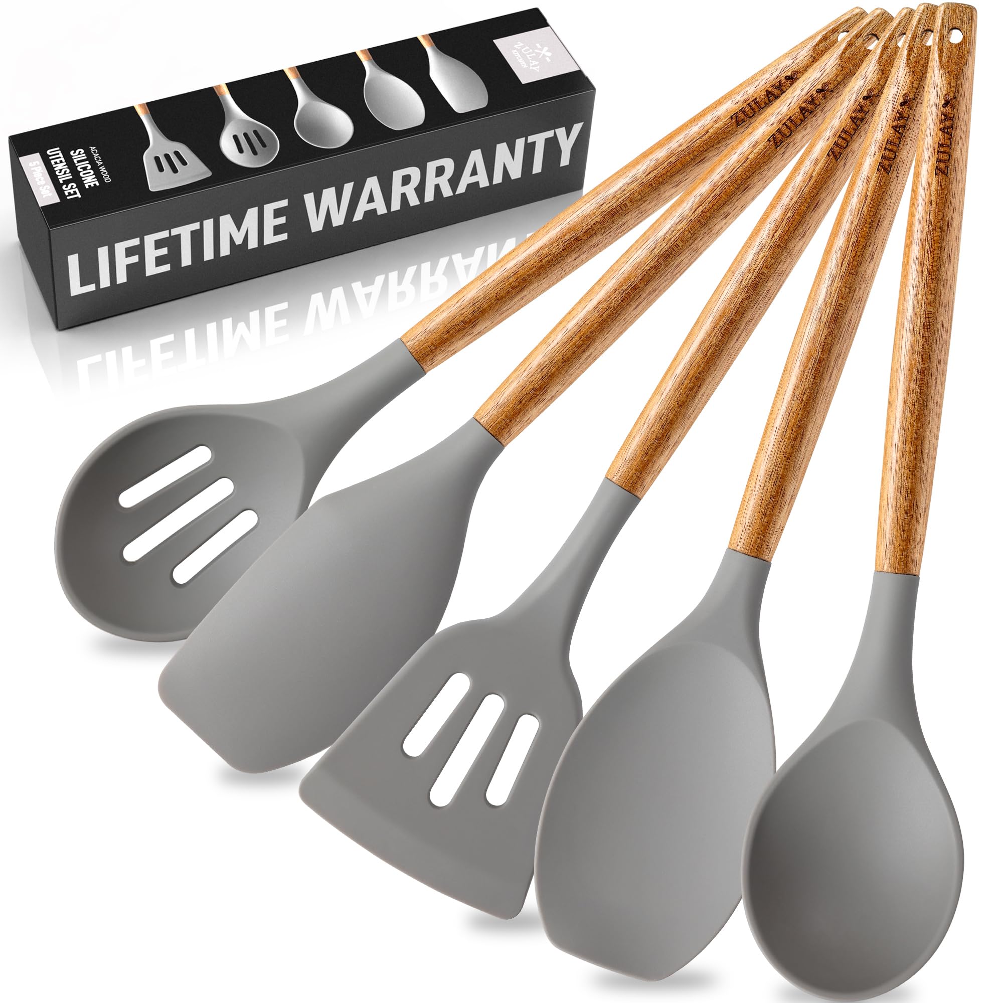 Silicone Cooking Utensils Kitchen Utensil Set - 446°F Heat Resistant Silicone Kitchen Utensils Set, Spatula,Turner Tongs, Spoon, Whisk,Kitchen Gadgets for Nonstick Cookware, BPA Free