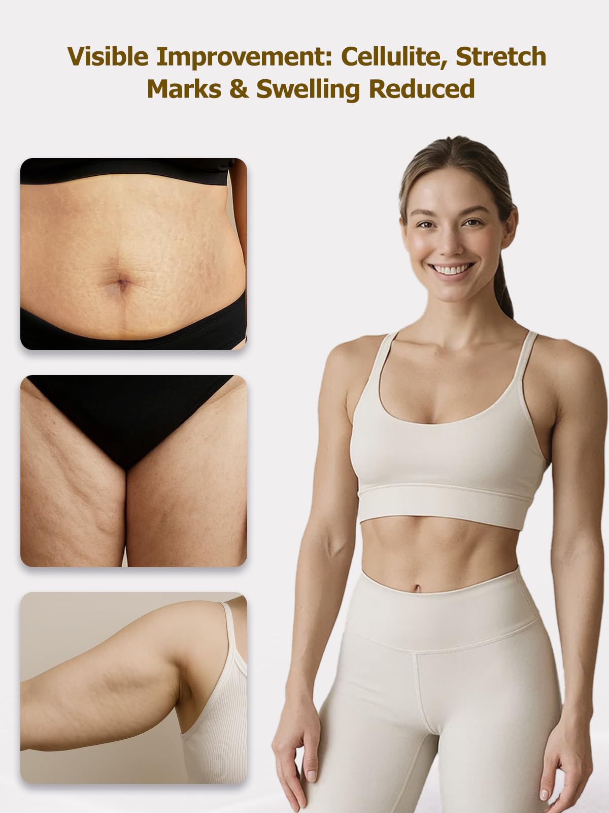 Lymphatic Drainage Massager & Massage Tool, Body Sculpting Machine & Fascia Blaster for Cellulite with Microcurrent, Light, Heat & Vibration, for Legs, Arms & Belly