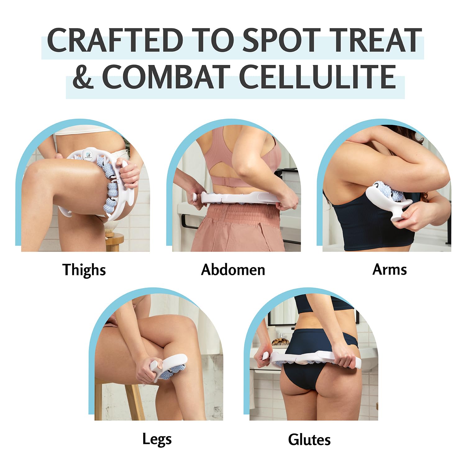 Cellulite Manual Massager : Made in Italy, Patented with Converging & Diverging Roller Technology. Anti Cellulite Roller for Thighs and Buttock